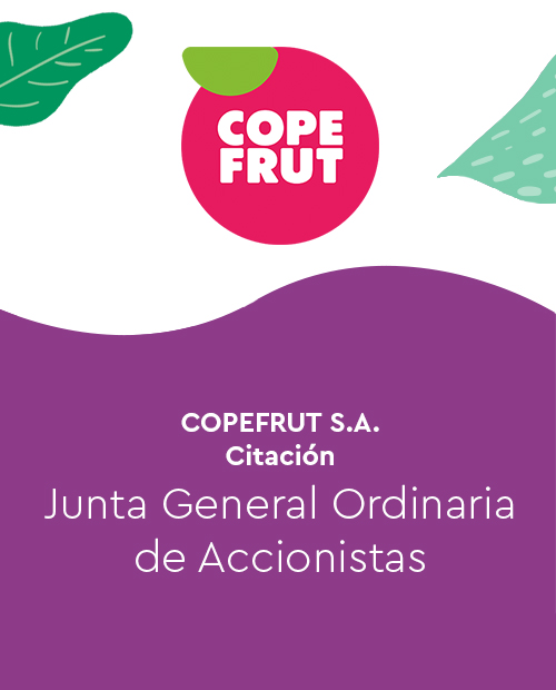 COPEFRUT S.A.-Citación – Junta General ordinaria de accionistas